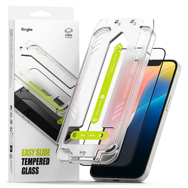 Защитное стекло Ringke Easy Slide для iPhone 16e | 14 | 13 Pro | 13 Clear (2 pack) (8800293852896)