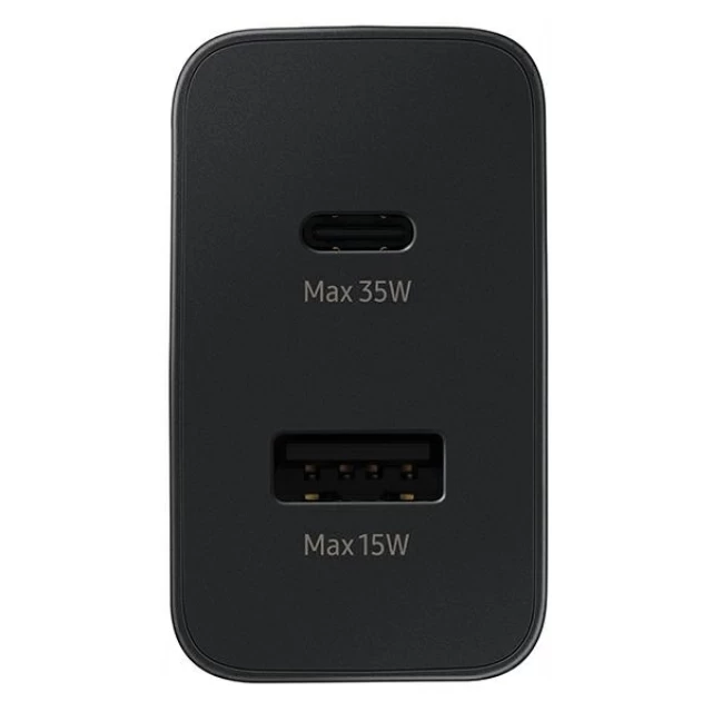 Мережевий зарядний пристрій Samsung FC/PD/QC 35W USB-C | USB-A with USB-C to USB-C Cable Black (EP-TA220NBEGEU)