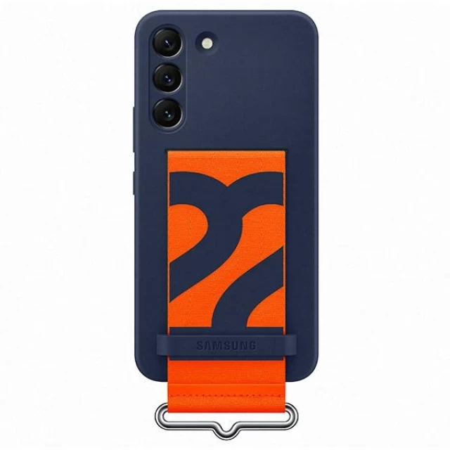 Чехол Samsung Silicone Cover Strap для Samsung Galaxy S22 Navy (EF-GS901TNEGWW)