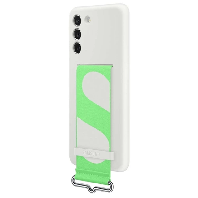 Чехол Samsung Silicone Cover with Strap для Samsung Galaxy S21 FE White (EF-GG990TWEGWW)