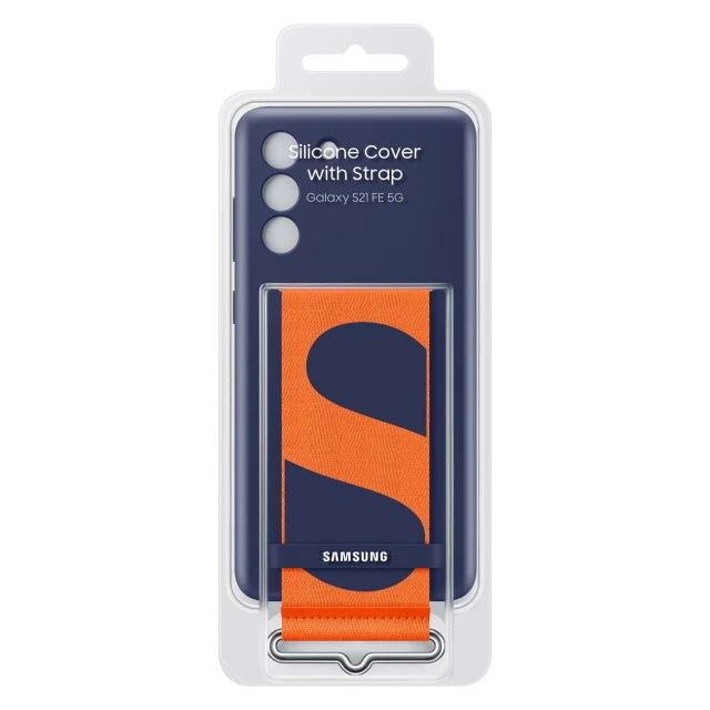 Чохол Samsung Silicone Cover with Strap для Samsung Galaxy S21 FE Navy (EF-GG990TNEGWW)