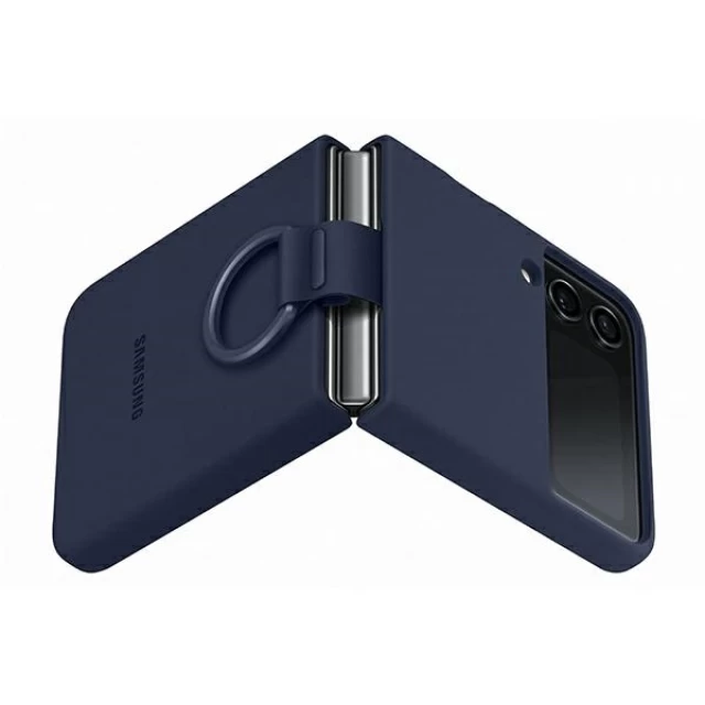 Чехол Samsung Silicone Cover with Ring для Samsung Galaxy Flip4 (F721) Navy (EF-PF721TNEGWW)