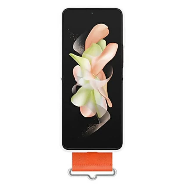 Чехол Samsung Silicone Cover with Strap для Samsung Galaxy Flip4 (F721) White (EF-GF721TWEGWW)