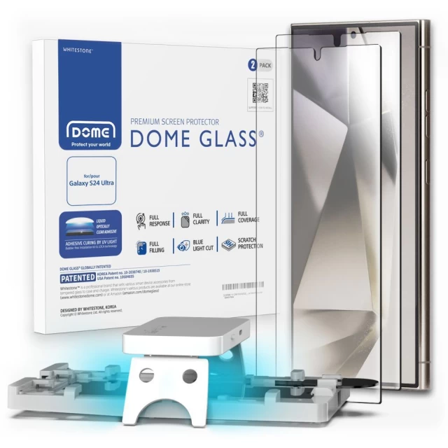 Захисне скло з УФ-лампою Whitestone DomeGlass для Samsung Galaxy S24 Ultra (S928) (2 pack) Clear (24739-0)