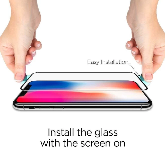 Защитное стекло Spigen для iPhone 11 Pro Max Glass Full Coverage Black (065GL25232)