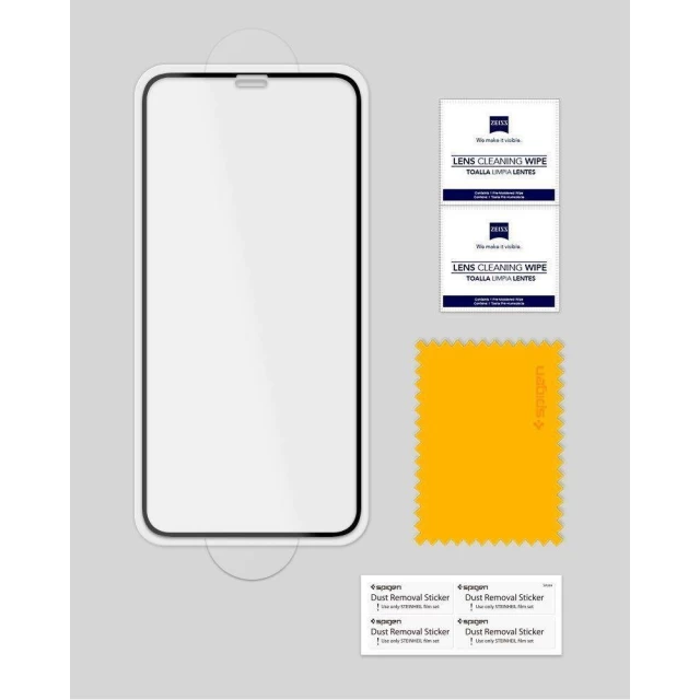 Защитное стекло Spigen для iPhone X | XS Glass Full Coverage Black (063GL25234)