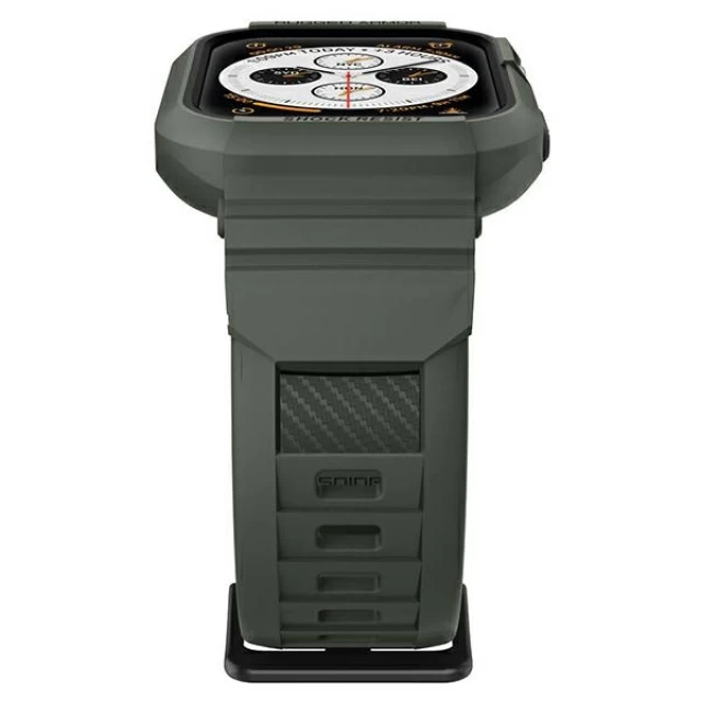 Чехол и ремешок Spigen для Apple Watch SE/6/5/4 44 mm Rugged Armor Pro 2 in 1 Military Green (062CS26016)