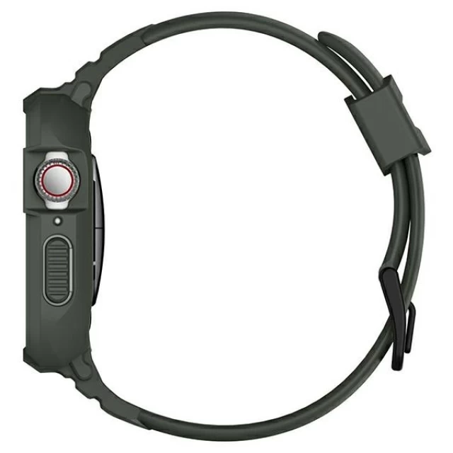 Чехол и ремешок Spigen для Apple Watch SE/6/5/4 44 mm Rugged Armor Pro 2 in 1 Military Green (062CS26016)