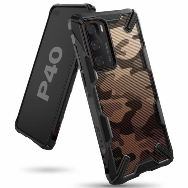 Чохол Ringke Fusion X для Huawei P40 Camo Black (8809716071241)