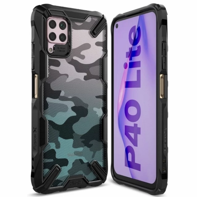 Чехол Ringke Fusion X для Huawei P40 Lite Camo Black (8809716071357)