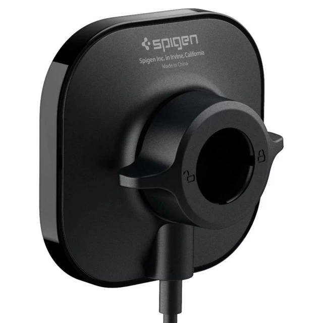 Автотримач з функцією бездротової зарядки Spigen OneTap ITS12W Magnetic Wireless Air Vent Black with MagSafe (ACP02615)