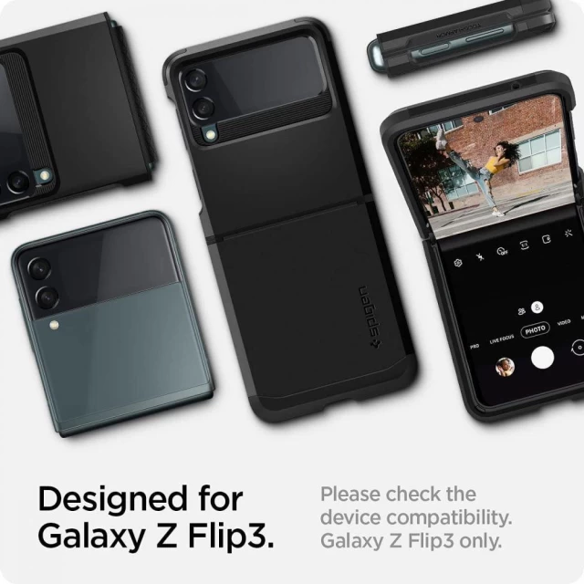 Чехол Spigen для Samsung Galaxy Flip3 (F711) Tough Armor Black (ACS03082)