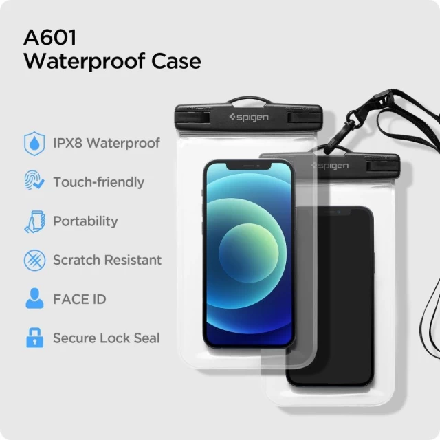 Водонепроникний чохол Spigen A601 Universal Waterproof (2 pack) Crystal Clear (AMP03098)