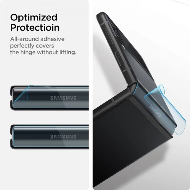 Защитное стекло Spigen для камеры Samsung Galaxy Flip3 (F711) Optik Lens Protector + Hinge Film Black (AGL03155)
