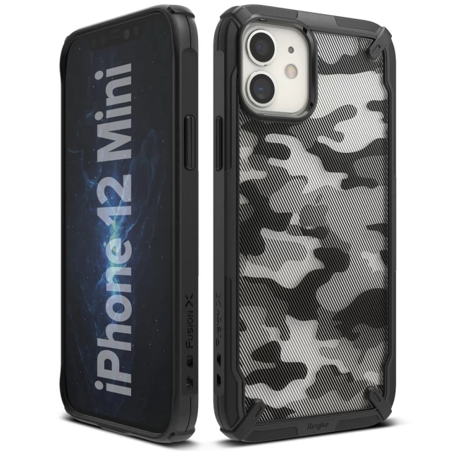 Чохол Ringke Fusion X Design Camo для iPhone 12 mini Black (8809758100848)