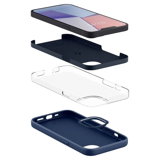 Чехол Spigen для iPhone 13 mini Silicone Fit Navy Blue (ACS03341)