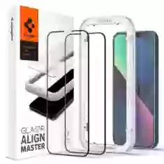 Захисне скло Spigen для iPhone 13 | 13 Pro ALM Glass FC (2 pack) Black (AGL03387)