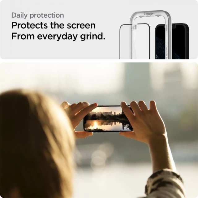Захисне скло Spigen для iPhone 13 Pro Max AlignMaster Full Coverage Transparent (AGL03723)