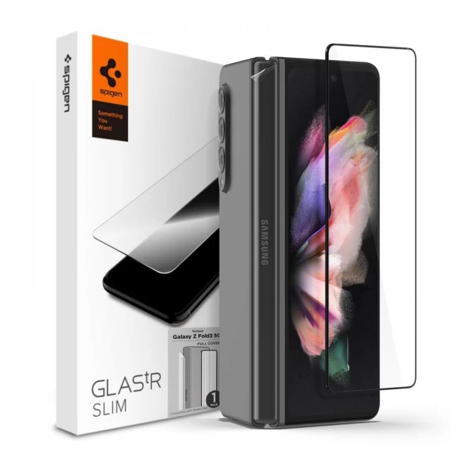 Защитное стекло Spigen для Samsung Galaxy Z Fold 3 Glass Full Coverage Hinge Film Black (AGL03732)