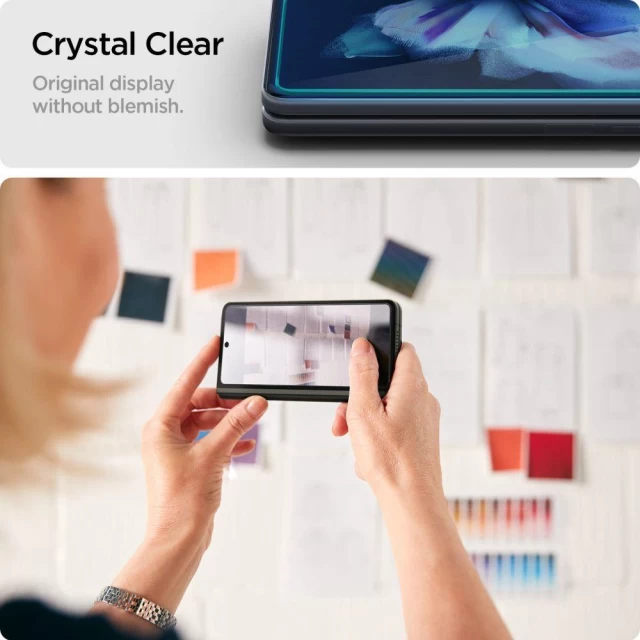 Захисне скло Spigen для Samsung Galaxy Z Fold 3 Glass Full Coverage Hinge Film Black (AGL03732)