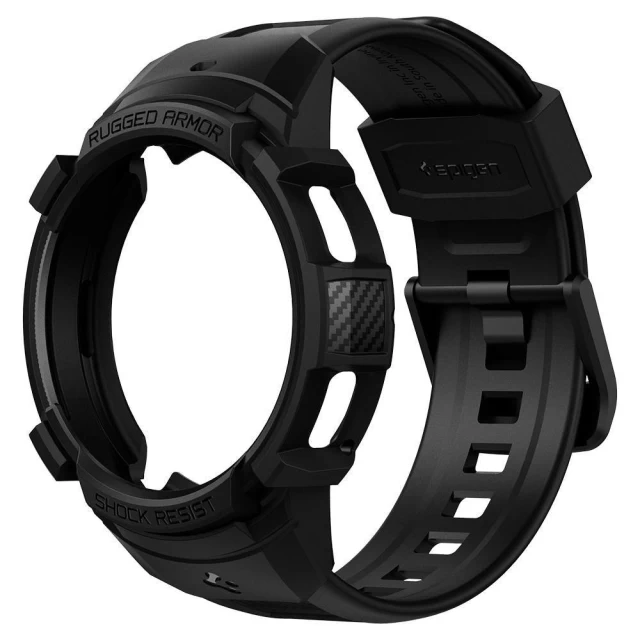 Чохол і ремінець Spigen для Galaxy Watch 4 Classic 42 mm Rugged Armor Pro 2 in 1 Matte Black (ACS03833)