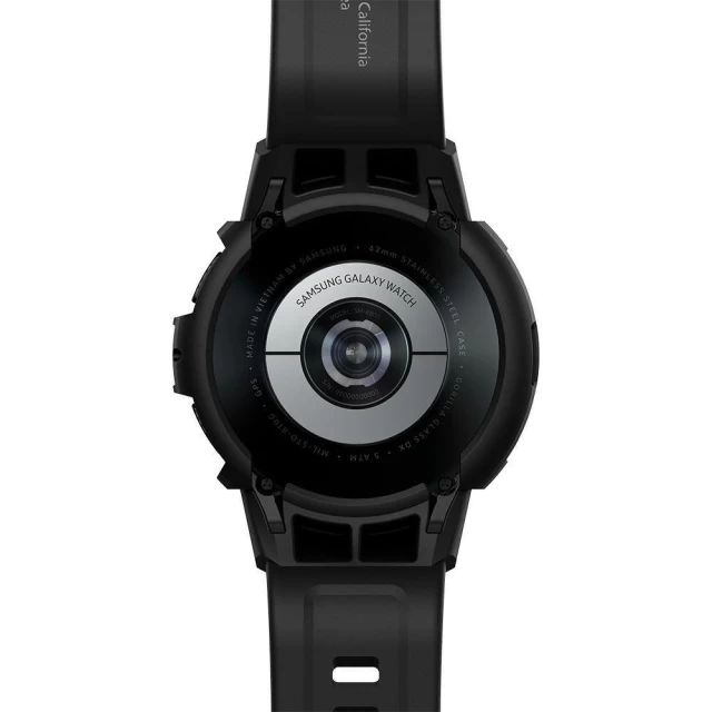 Чехол и ремешок Spigen для Galaxy Watch 4 Classic 42 mm Rugged Armor Pro 2 in 1 Matte Black (ACS03833)