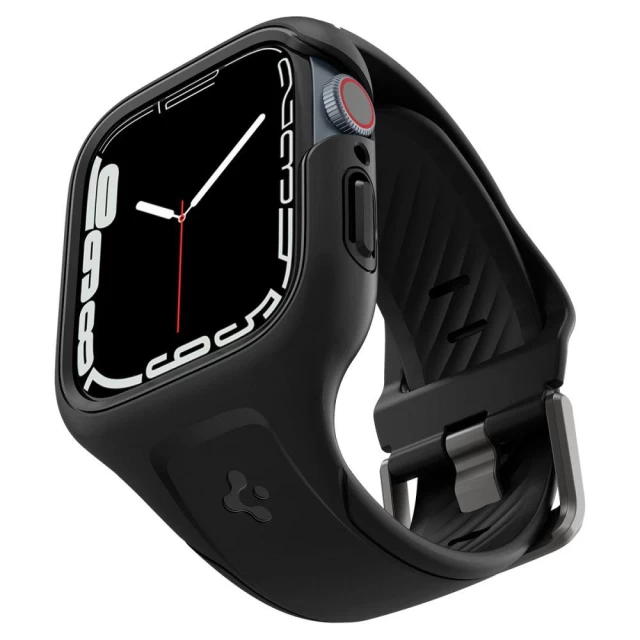 Чохол і ремінець Spigen для Apple Watch 7 45 mm Liquid Air Pro Black (ACS04182)