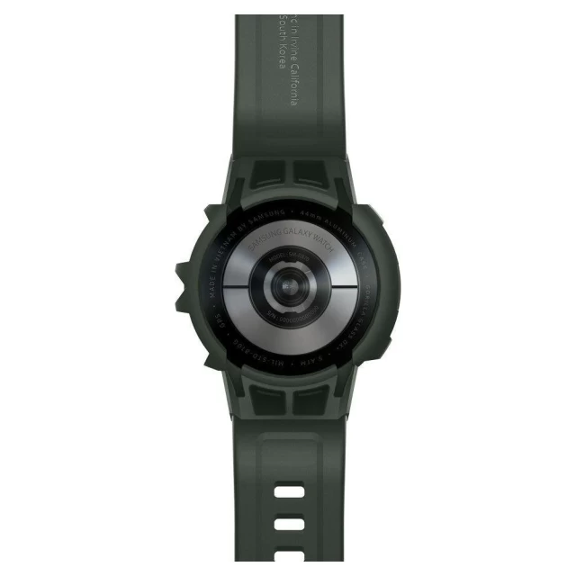 Чохол і ремінець Spigen для Galaxy Watch 44 mm Rugged Armor Military Green (ACS04325)