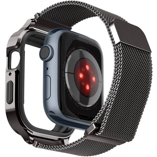 Чехол и ремешок Spigen Metal Fit Pro для Apple Watch 7 | 8 45mm Graphite (ACS04585)