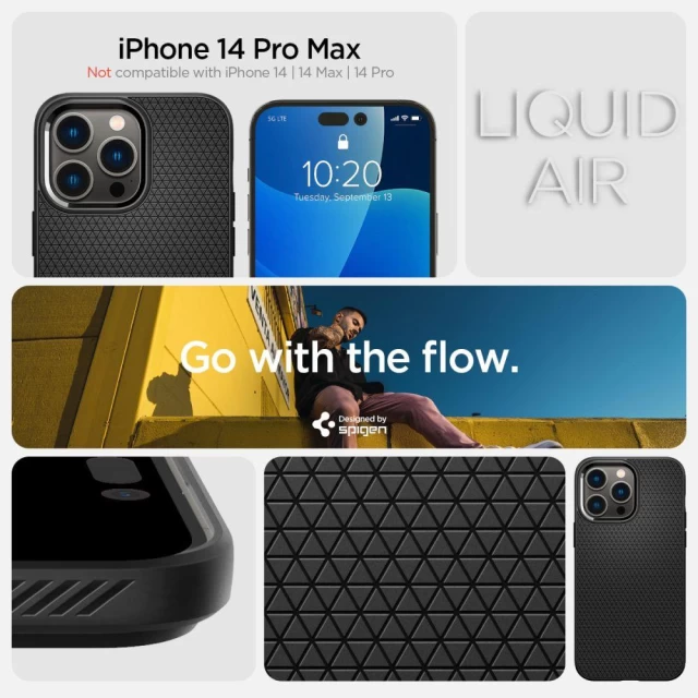 Чохол Spigen для iPhone 14 Pro Max Liquid Air Matte Black (ACS04813)