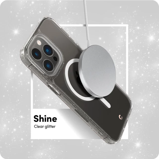 Чохол і два захисних скла Spigen CYRILL Shine для iPhone 14 Pro Max Glitter Clear with MagSafe (ACS04875)
