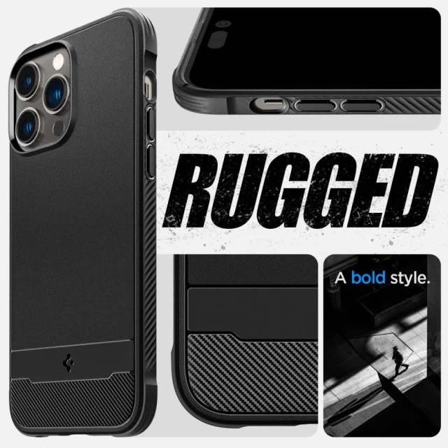 Чохол Spigen для iPhone 14 Pro Rugged Armor MagSafe Matte Black (ACS04956)