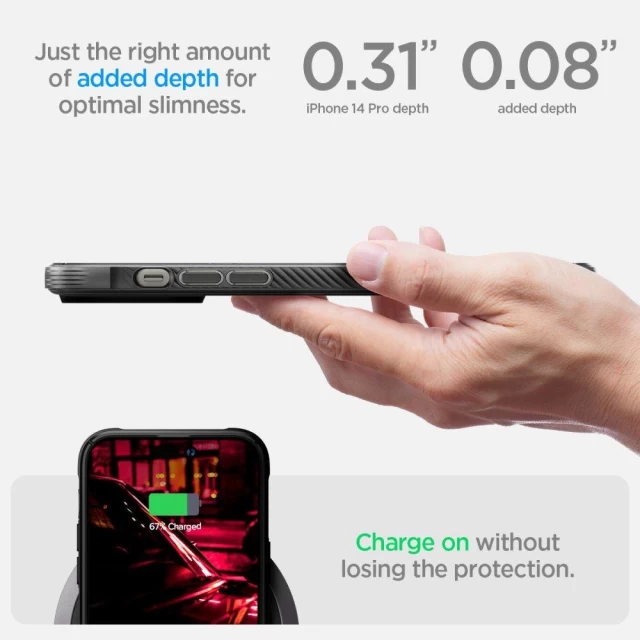 Чехол Spigen для iPhone 14 Pro Rugged Armor MagSafe Matte Black (ACS04956)