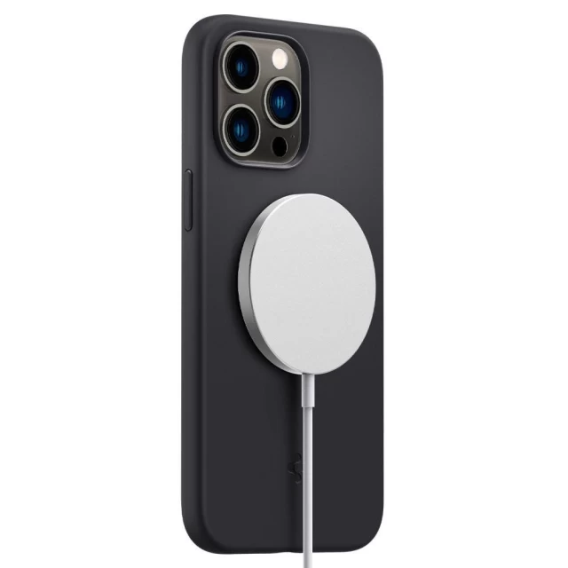 Чохол Spigen для iPhone 14 Pro Silicone Fit Black with MagSafe (ACS04991)