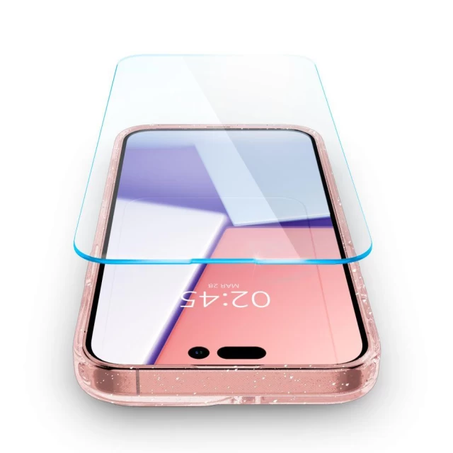 Чехол и два защитных стекла Spigen CYRILL Shine для iPhone 14 Pro Glitter Rose with MagSafe (ACS05021)