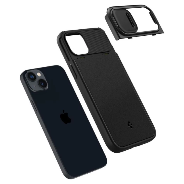 Чехол Spigen для iPhone 14 Optik Armor Black with MagSafe (ACS05070)