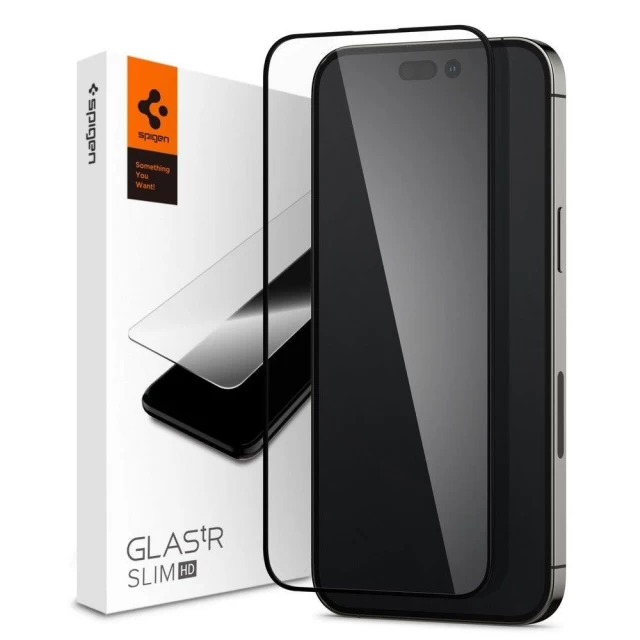 Защитное стекло Spigen для iPhone 14 Pro Max GLAS.FC Black (AGL05209)