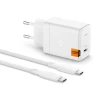 Сетевое зарядное устройство Spigen Arcstation Pro GaN-651 PD 65W USB-C with USB-C to USB-C Cable White (ACH05476)