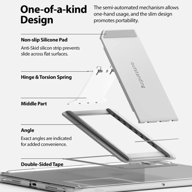 Підставка Outstanding Self-Adhesive Universal Folding Tablet Stand Light Gray (SD53240RS)