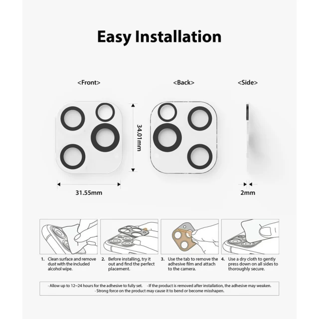 Захисне скло для камери Ringke Camera Protector Glass Full Camera для iPhone 12 Transparent (C1G014)