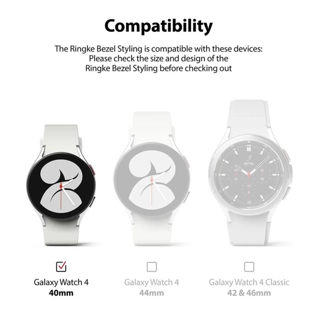 Чохол Ringke Bezel Styling Case Stainless Steel для Galaxy Watch 4 40 mm Silver (GW4-40-42)