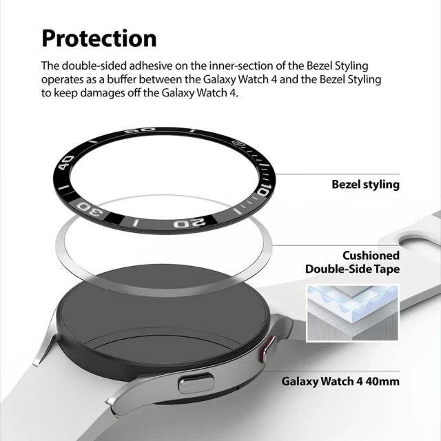 Чохол Ringke Bezel Styling Case Stainless Steel для Galaxy Watch 4 40 mm Silver (GW4-40-42)