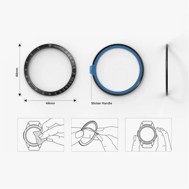 Чохол Ringke Bezel Case Frame Envelope Ring Stainless Steel для Samsung Galaxy Watch 5/4 44mm Black (GW4-44-03)