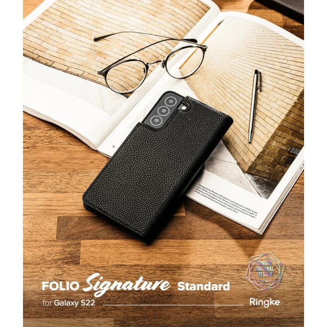 Чехол Ringke Folio Signature Flip для Samsung Galaxy S22 Black (FSS119R263)