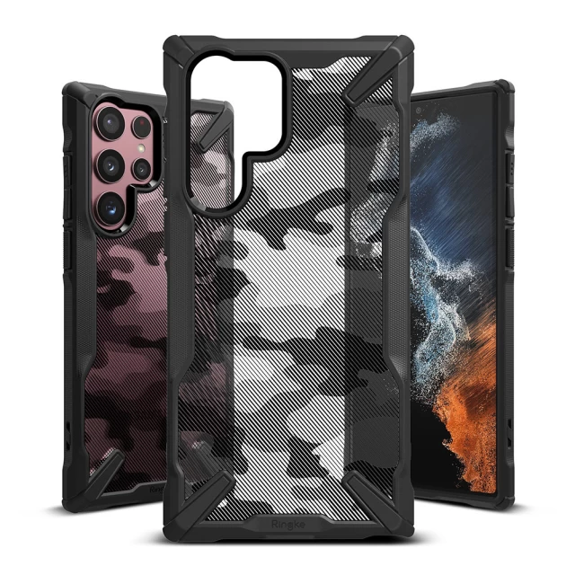 Чохол Ringke Fusion X Camo для Samsung Galaxy S22 Ultra Black (8809848202964)