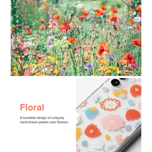 Чохол Ringke Fusion Design Wild Flowers для Samsung Galaxy S22 Transparent (F592R51)