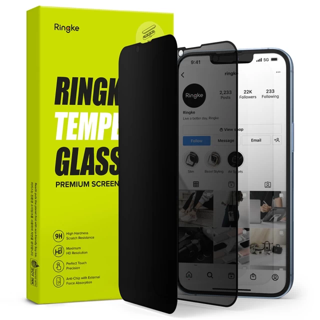 Захисне скло Ringke Privacy Tempered Glass для iPhone 14 | 13 | 13 Pro (8809848209734)