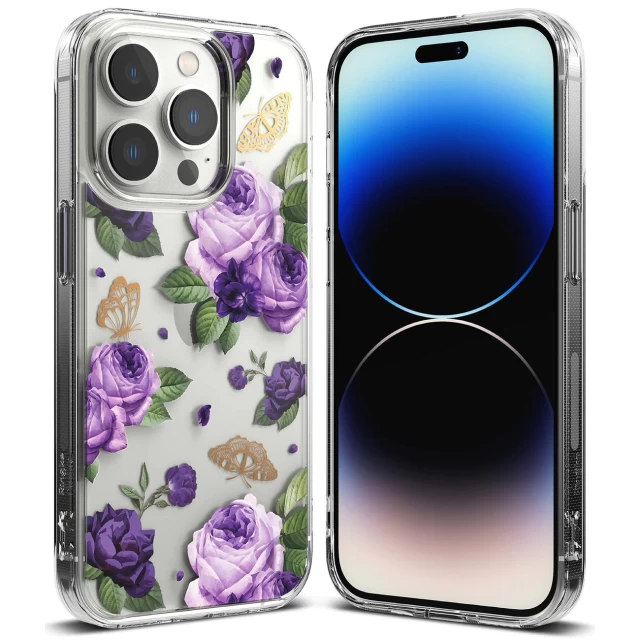 Чохол Ringke Fusion для iPhone 14 Pro Max Transparent Purple Rose (FD645E29)