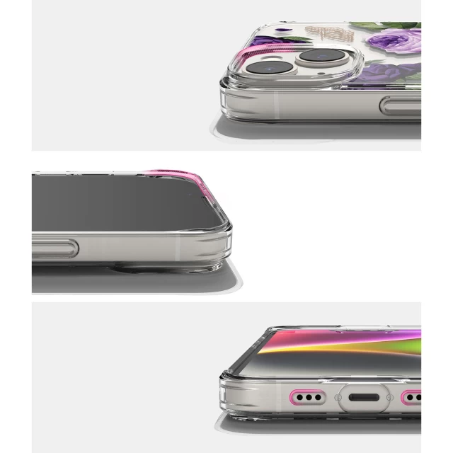 Чохол Ringke Fusion для iPhone 14 Transparent Purple Rose (FD633E29)