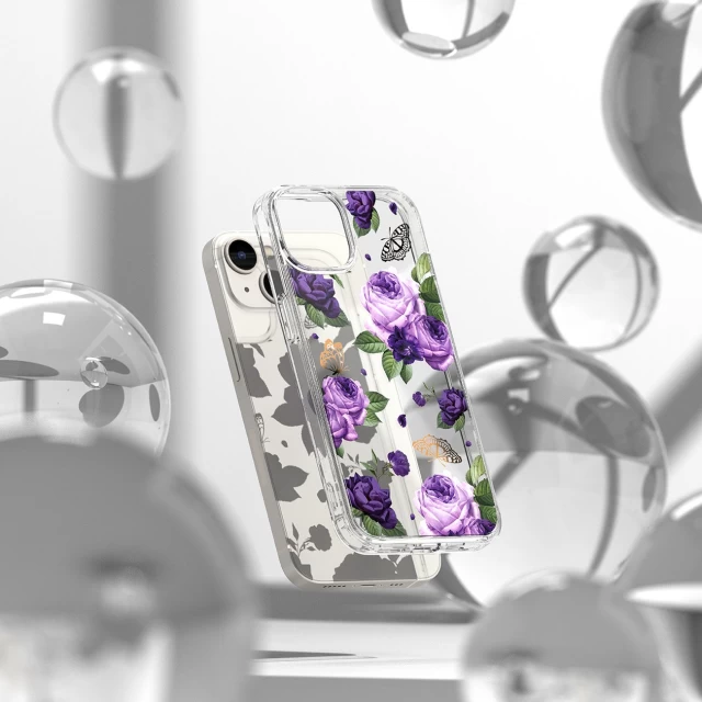 Чохол Ringke Fusion для iPhone 14 Transparent Purple Rose (FD633E29)